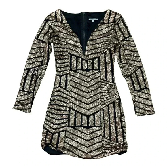 Charlotte Russe Dresses & Skirts - 2/$12 Charlotte Russe Sequin Black And Gold Bodycon Dress Size XS Low Cocktail